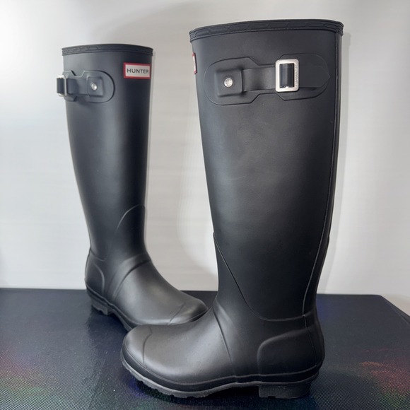 Hunter Boots Women's Size 5M Black Original Tall Rain w/box - Picture 6 of 16
